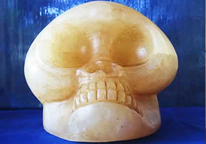  Leonid Regulus - Golden Calcite Mongolian Crystal Skull